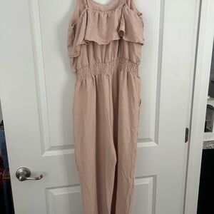 SHEIN Light Pink Ruffled Jumpsuit